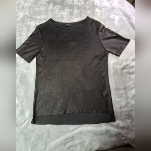 Zara Black  Fitted Short Sleeve Tee
